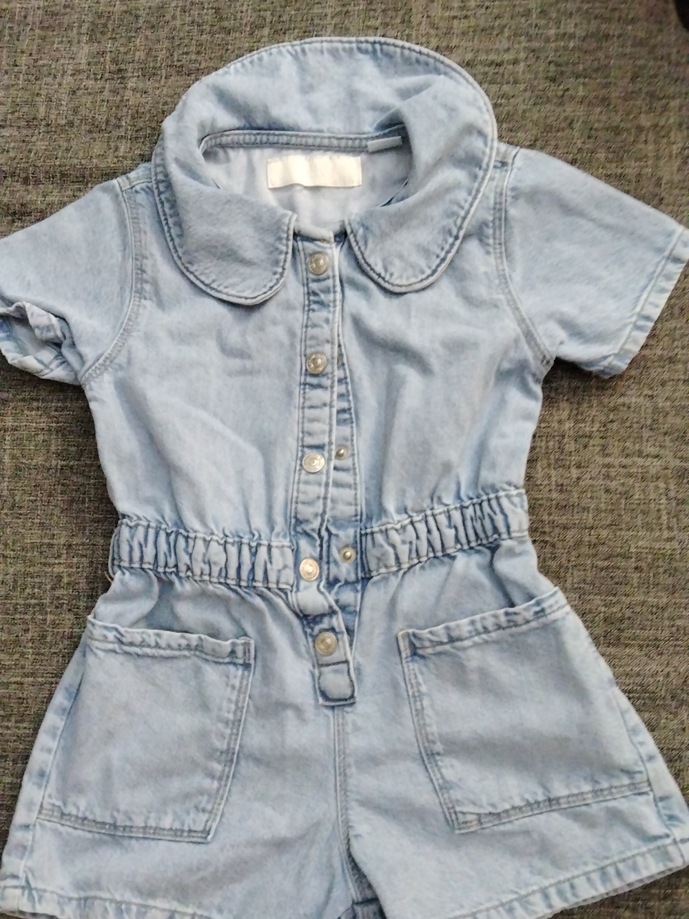 Light Wash Denim Short Romper